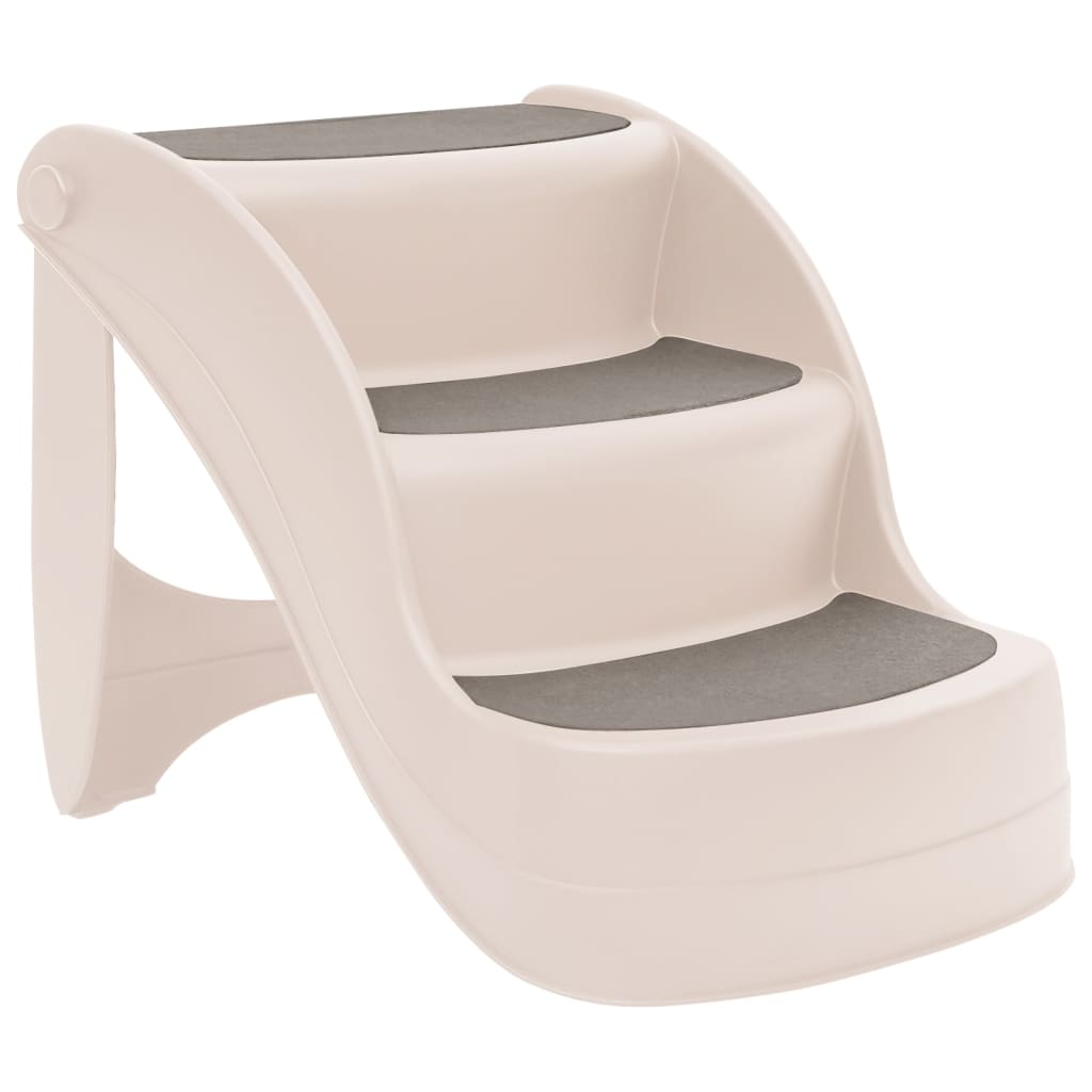 Vidaxl Hundetreppe 3 Schritte faltbar 50 x 38x38 cm Kunststoffcreme Farbe