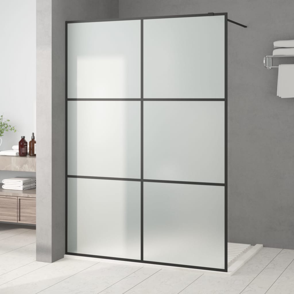 Vidaxl Walk-In Shower Wall 140x195 cm tappetino ESG nero