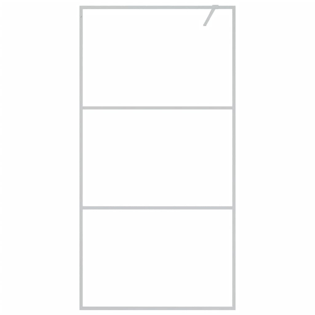 Vidaxl Walk-in shower wall 100x195 cm Transparent ESG glass silver colored