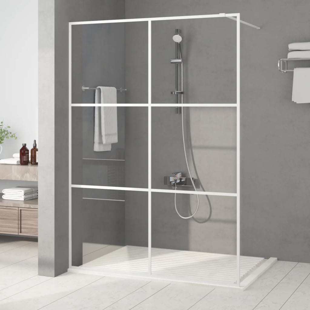 Vidaxl walk-in brusevæg 140x195 cm Gennemsigtig ESG Glass White