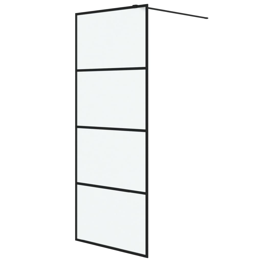 Vidaxl Walk-In duschvägg 80x195 cm Mat ESG Glass Black