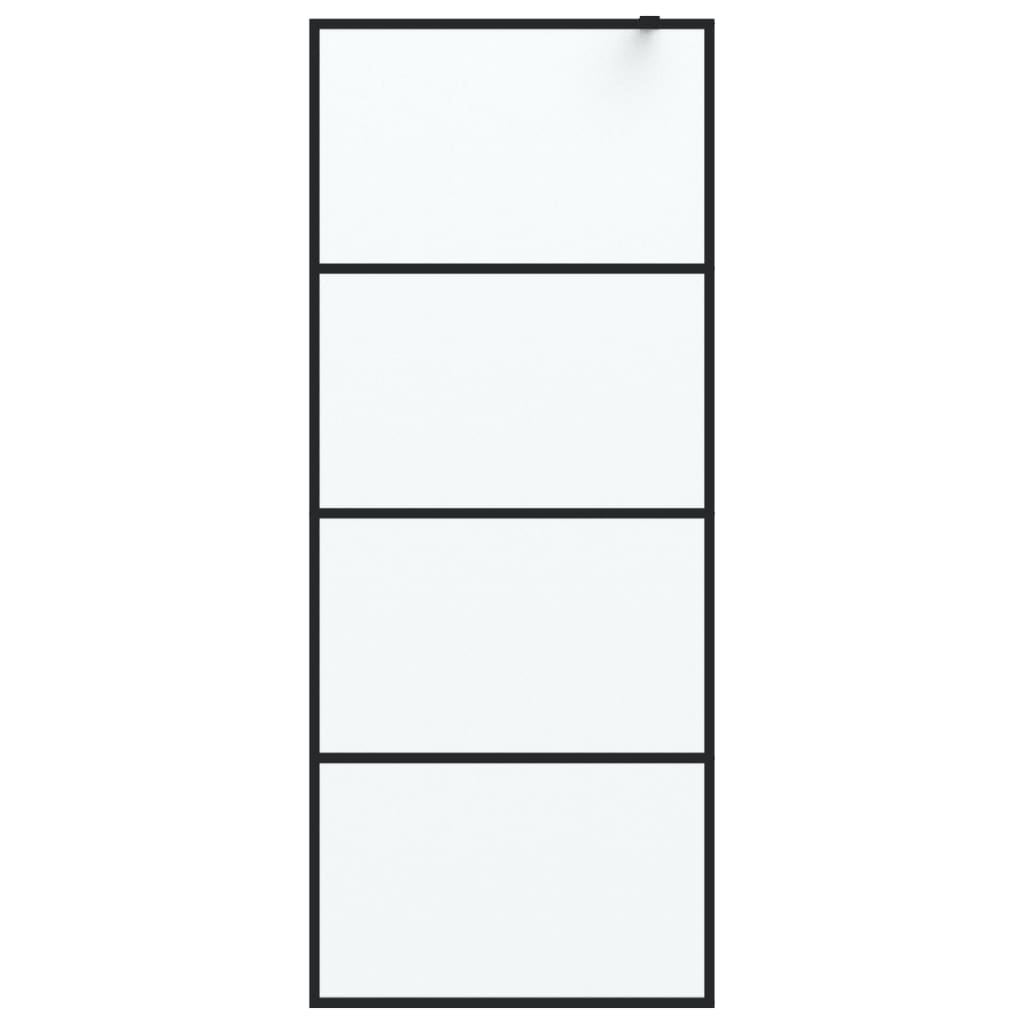 Vidaxl Walk-In duschvägg 80x195 cm Mat ESG Glass Black