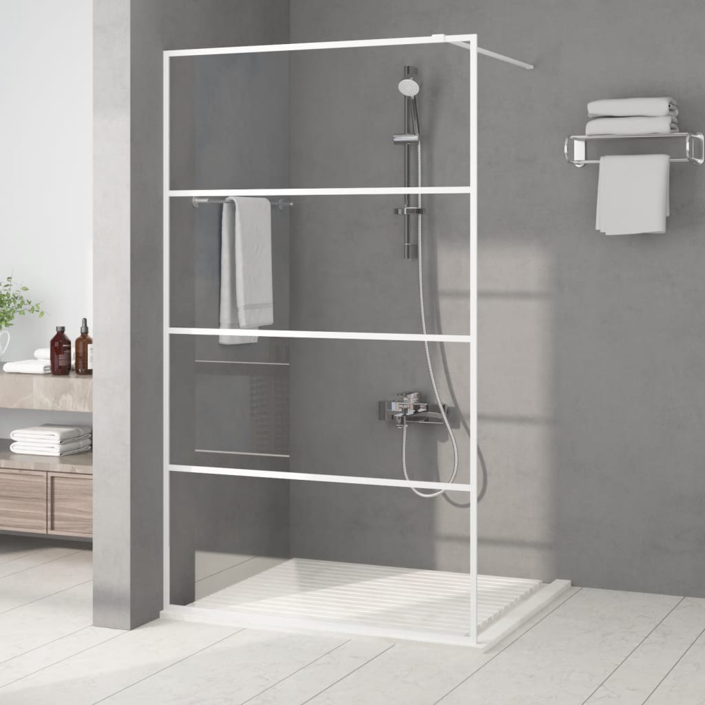 Vidaxl walk-in brusevæg 115x195 cm Gennemsigtig ESG Glass White
