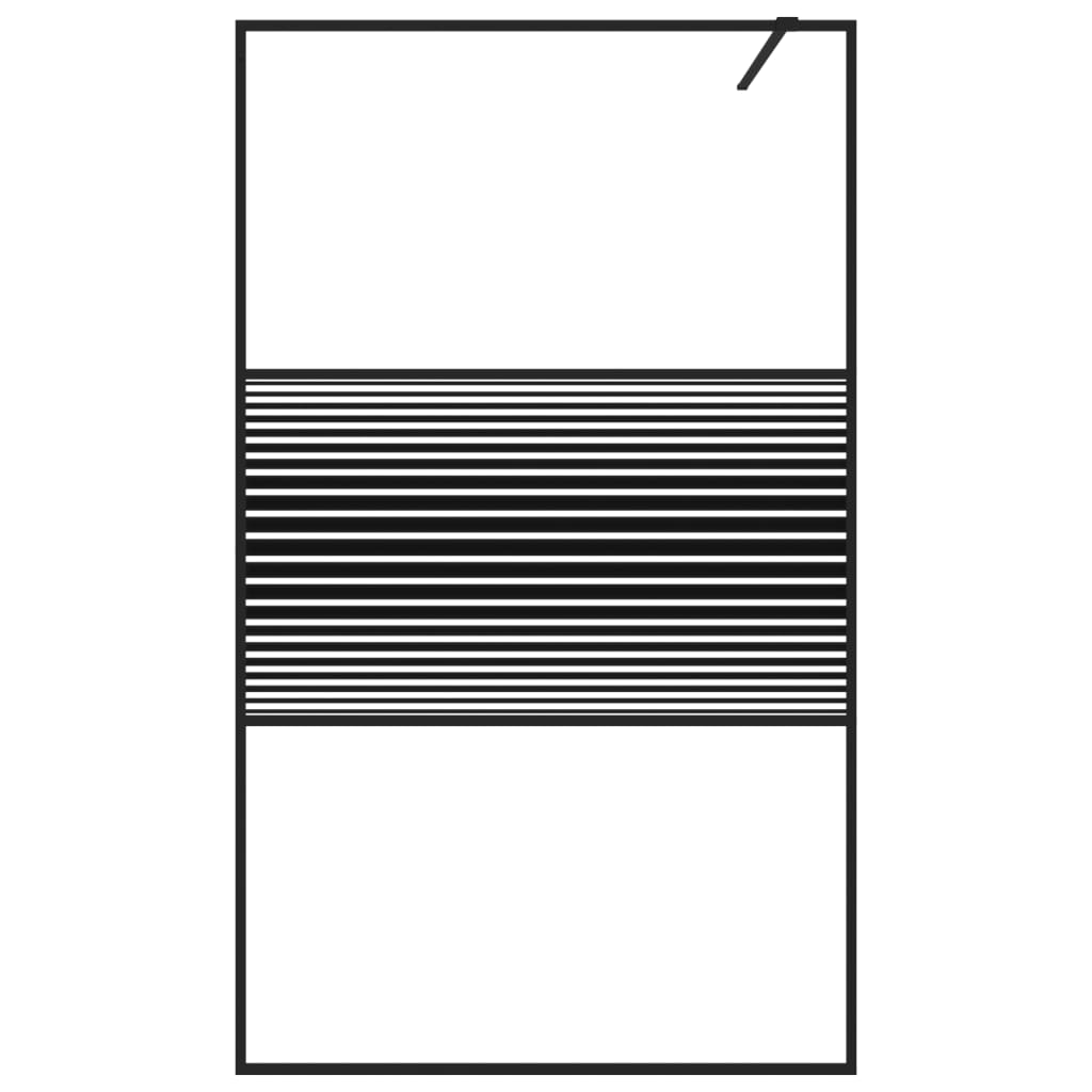 Vidaxl Walk-in shower wall 115x195 cm Transparent ESG glass black