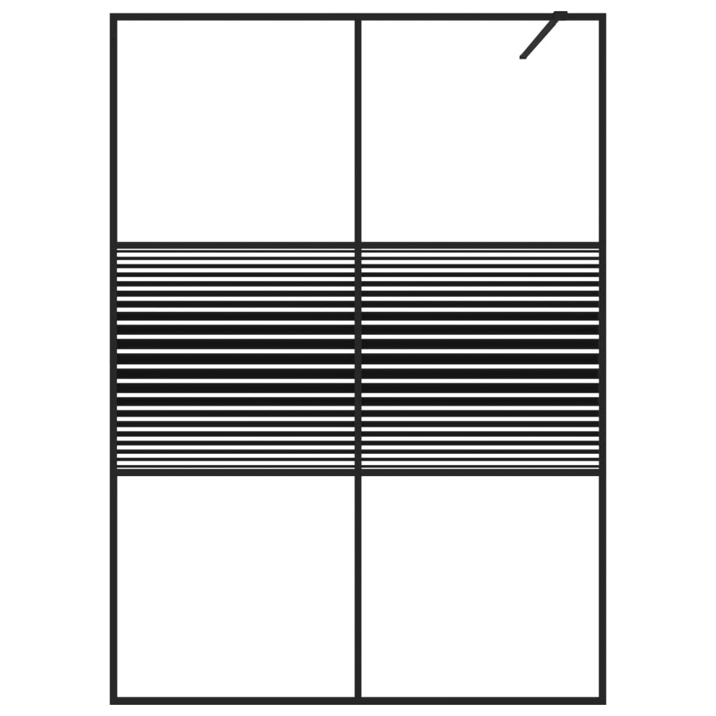 Vidaxl Walk-in shower wall 140x195 cm Transparent ESG glass black