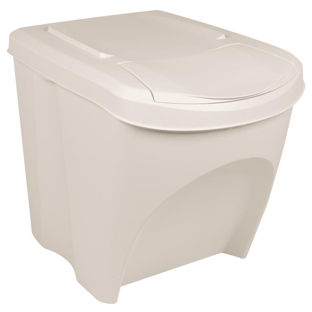 Bidaxl sopor burkar 3 st stapelbara 75 L polypropen vit