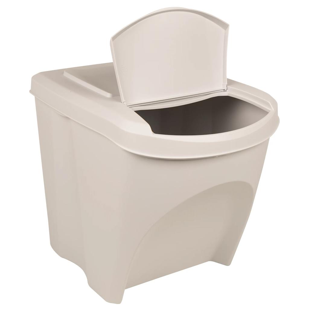 Bidaxl sopor burkar 3 st stapelbara 75 L polypropen vit