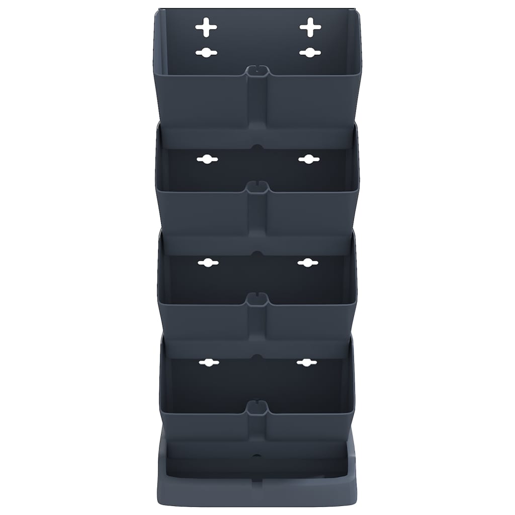 VIDAXL PLANNED SET 4 ST vertikale Polypropen -Anthrazitfarbe