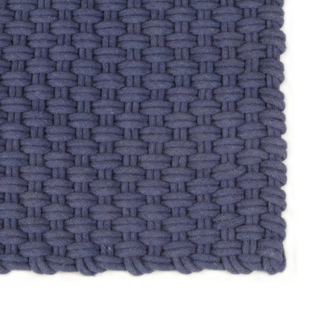 Vidaxl Rug Rectangular 160x230 CM Cotton Navy Blue