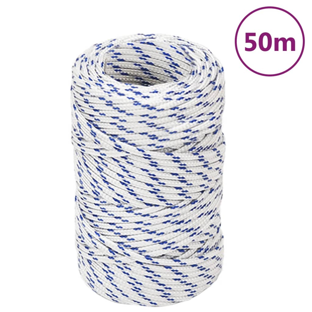 VIDAXL -Kofferchen -Seil 2 mm 50 m Polypropylenweiß