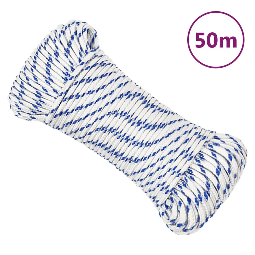 VIDAXL -Kofferchen 3 mm 50 m Polypropylenweiß