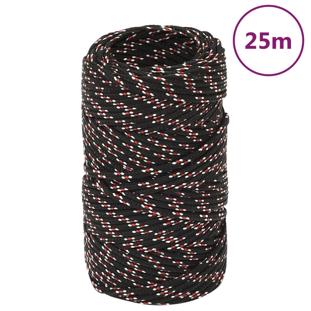 VIDAXL -Kofferchen -Seil 2 mm 25 m Polypropylenschwarz
