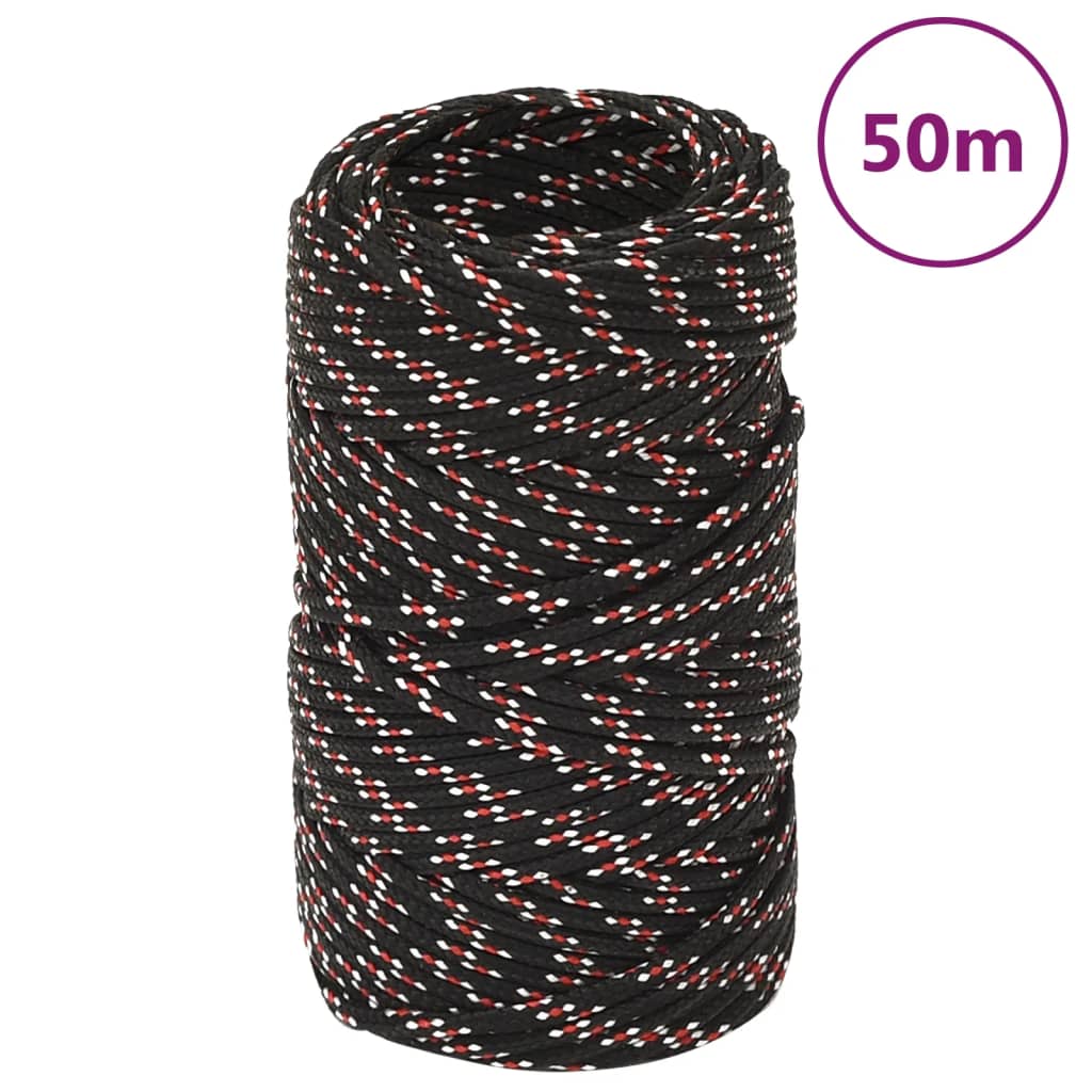 VIDAXL -Kofferchen -Seil 2 mm 50 m Polypropylenschwarz