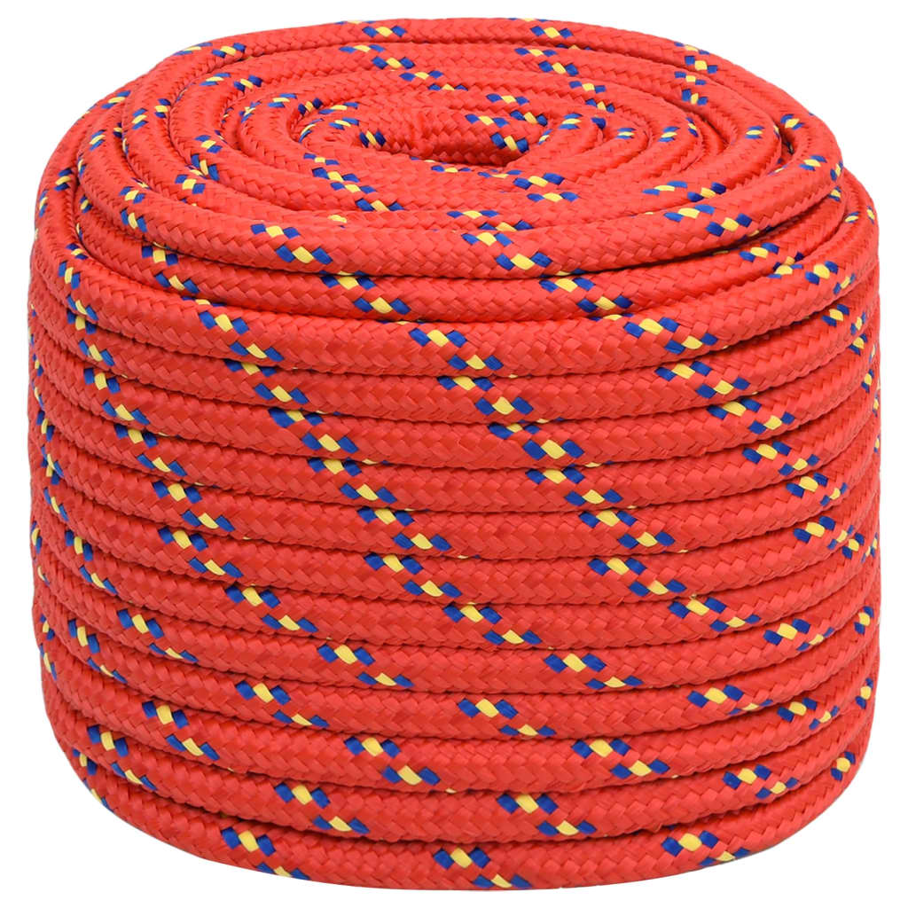 Vidaxl -Bootseil 16 mm 25 m Polypropylenrot