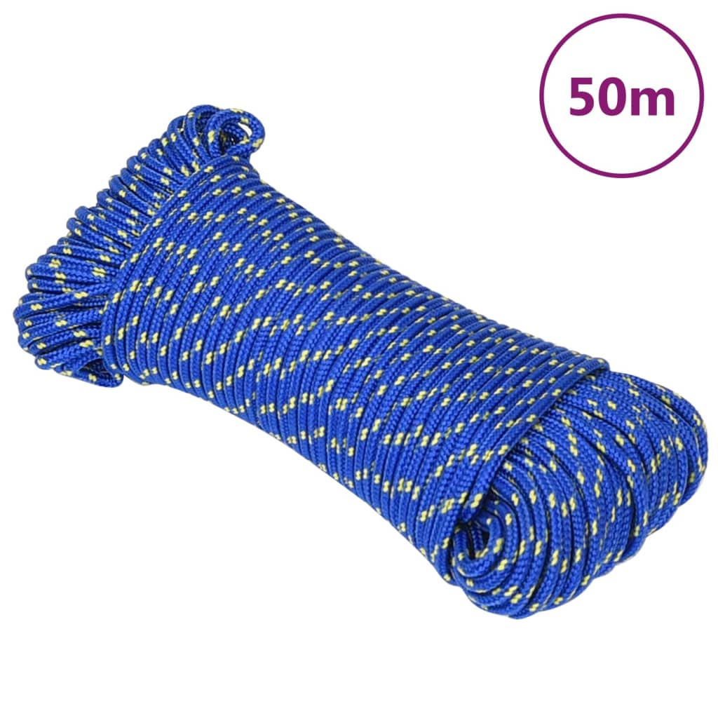 Vidaxl -Bootseil 3 mm 50 m Polypropylenblau