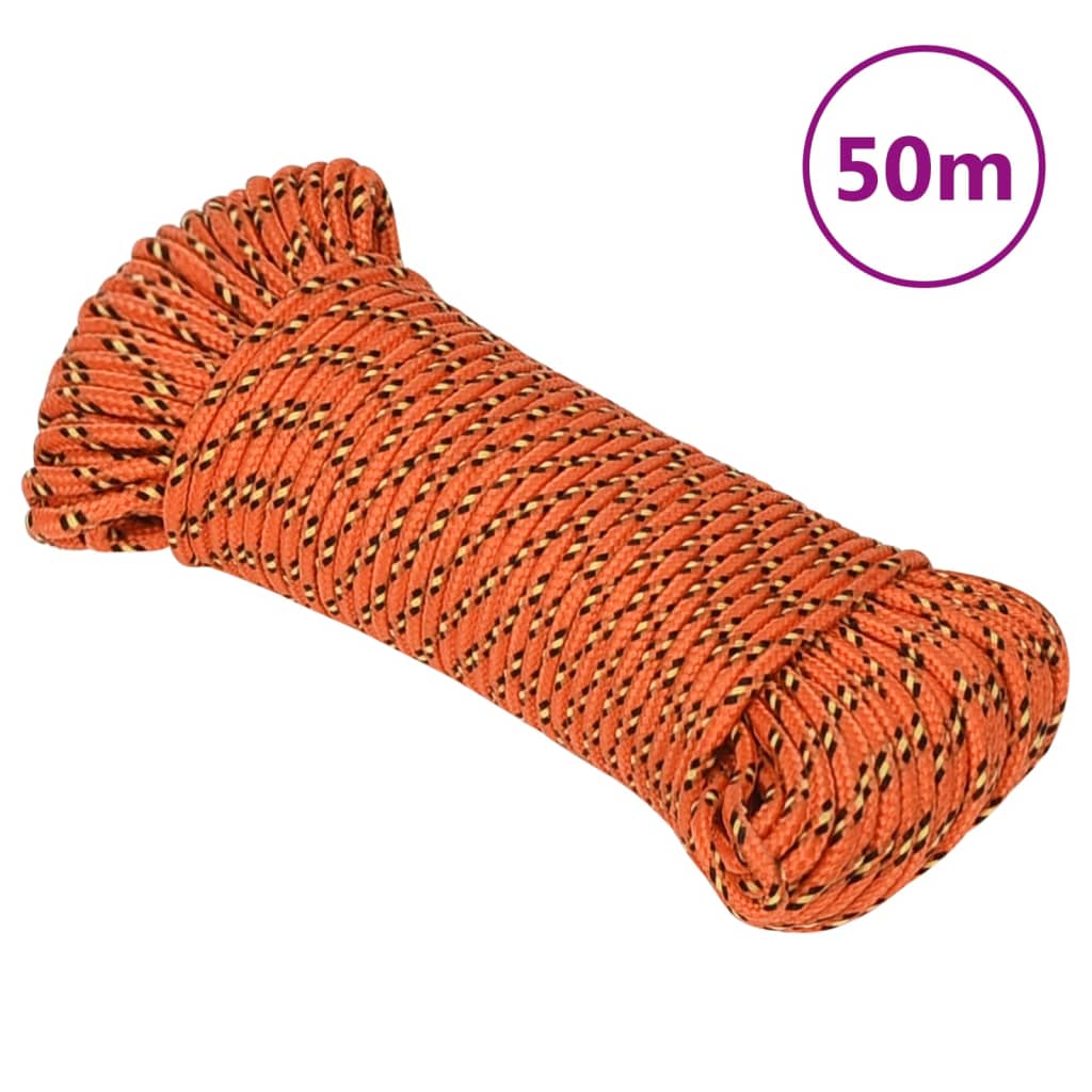 Vidaxl Bootsseil 5 mm 50 m Polypropylen Orange