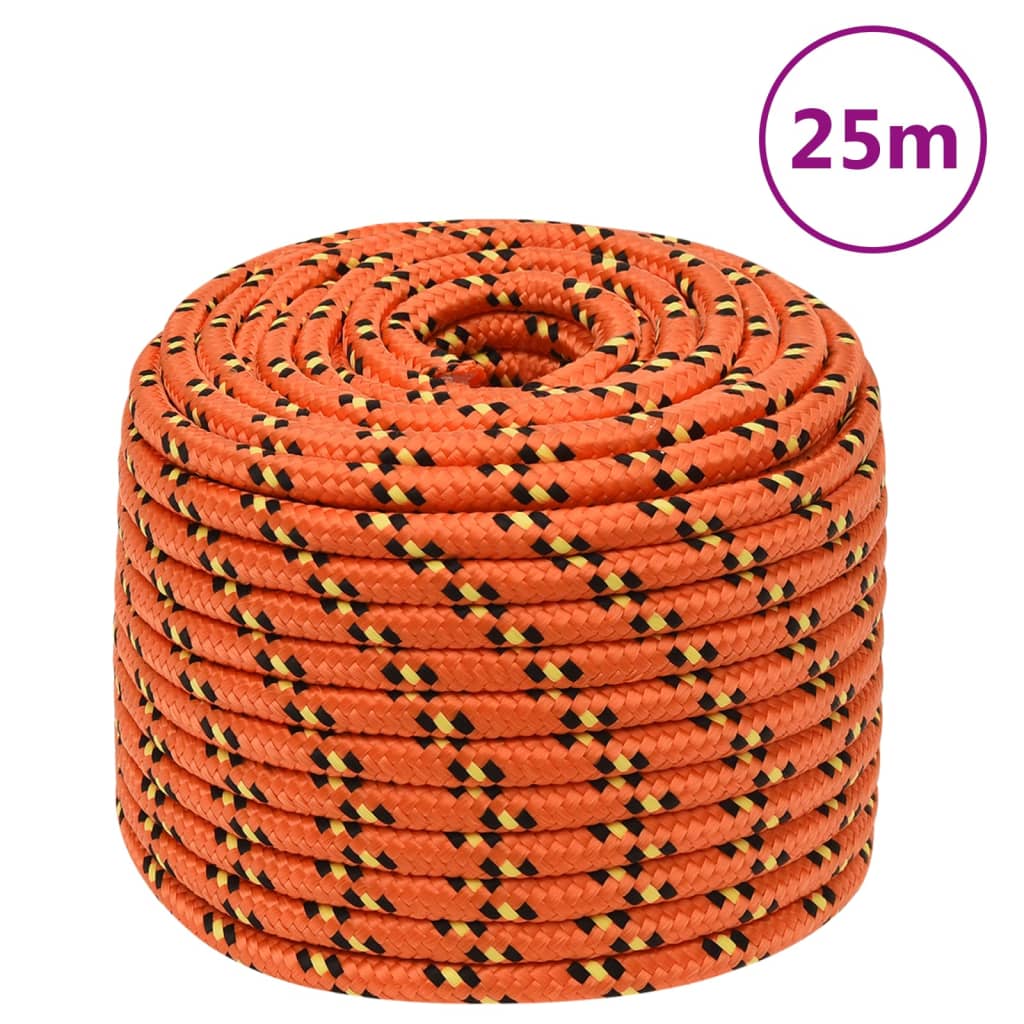 Vidaxl -Bootseil 14 mm 25 m Polypropylenorange