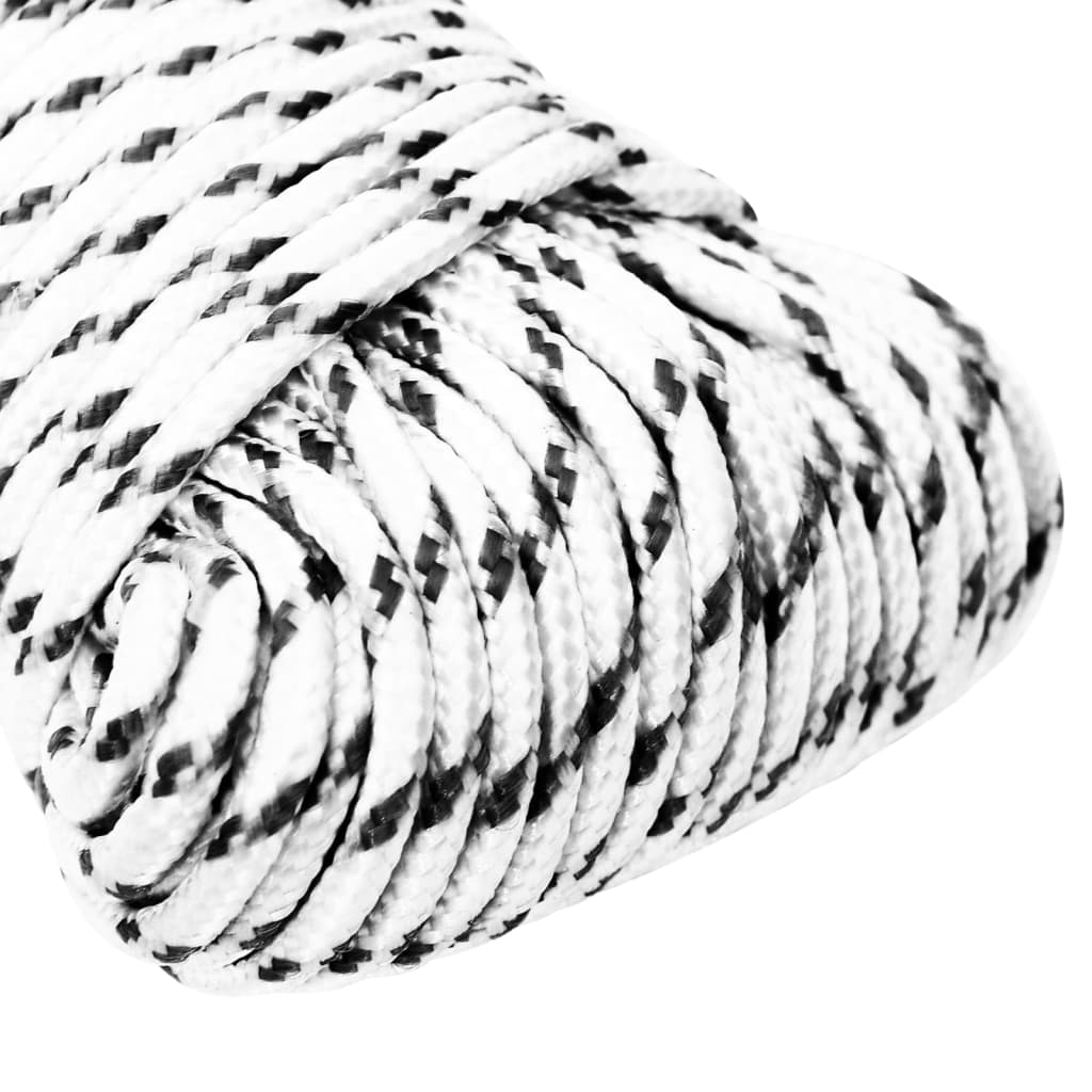 Vidaxl boat rope braided 4 mm x 500 m polyester white