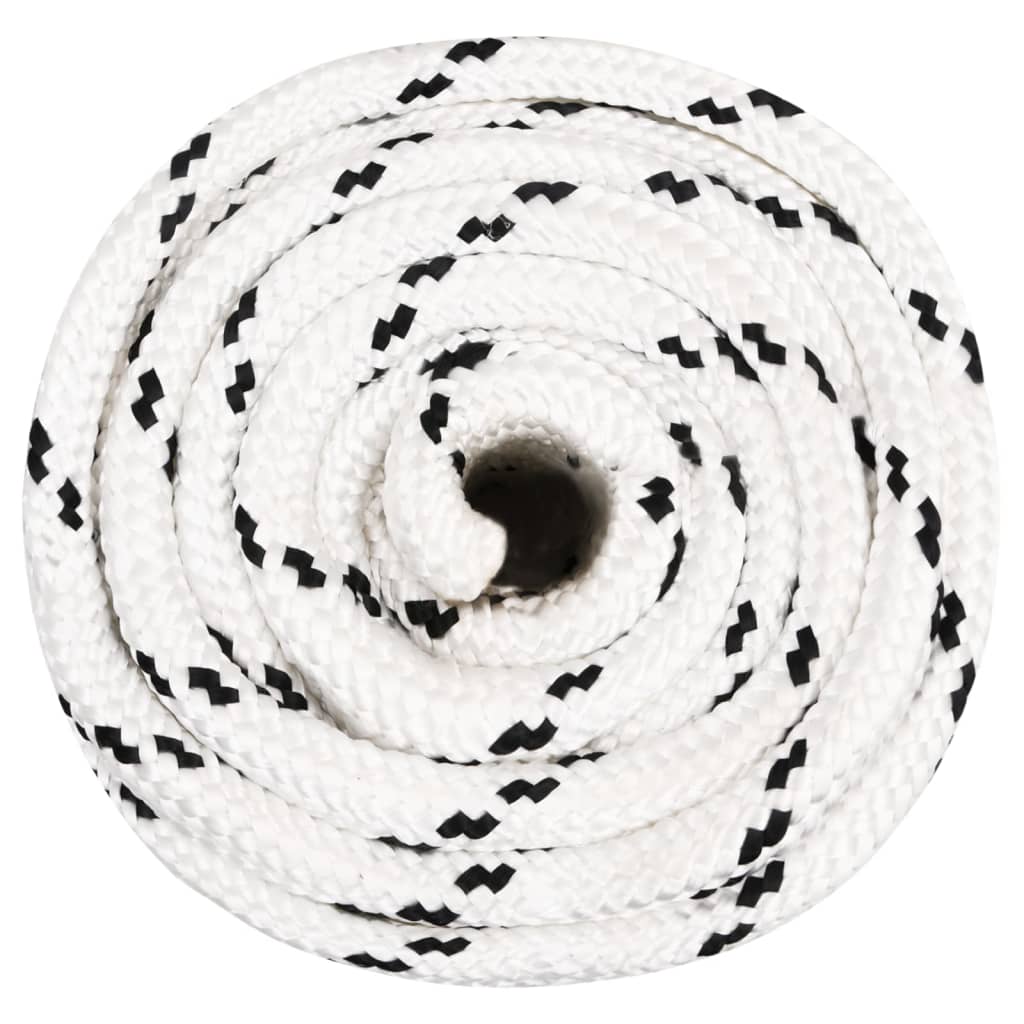 Vidaxl boat rope braided 20 mmx50 m polyester white