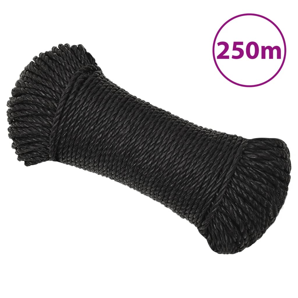 Vidaxl Werkouw 3 mm 250 m polypropene negro