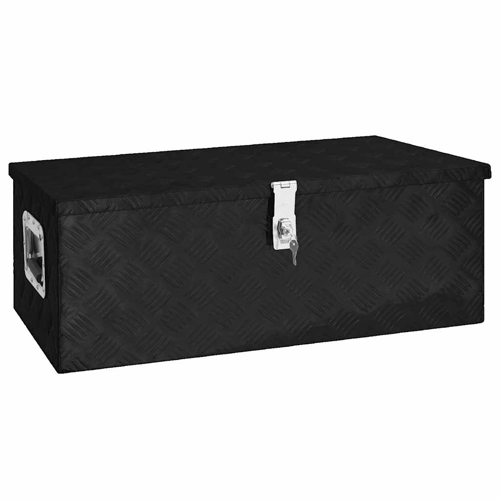 Casella di archiviazione Vidaxl 80x39x30 cm in alluminio nero