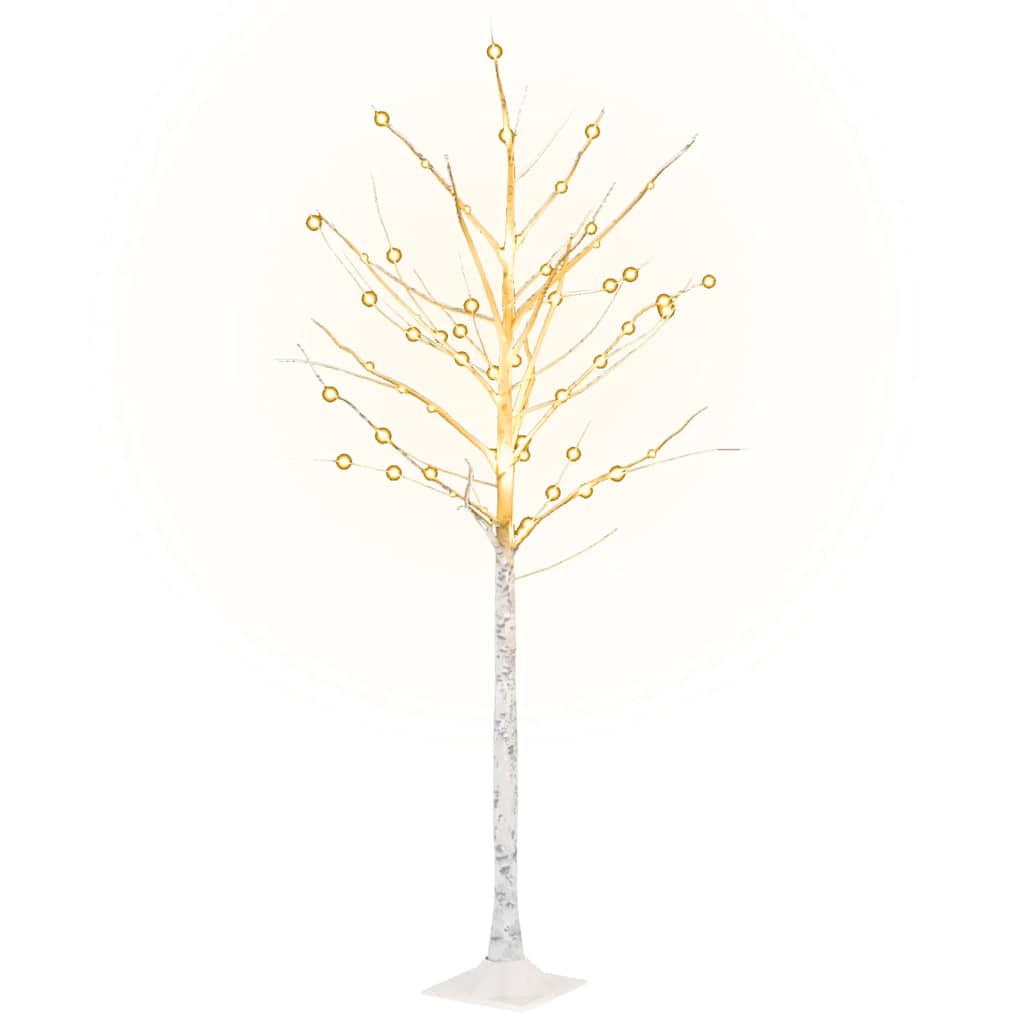 VidaXL birch tree LED 96 LEDs warm white 180 cm white