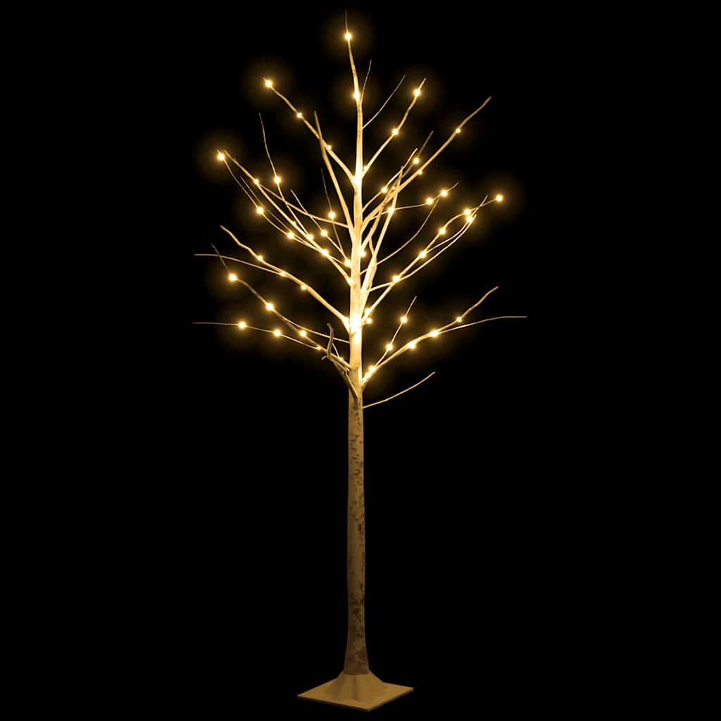 VidaXL birch tree LED 96 LEDs warm white 180 cm white