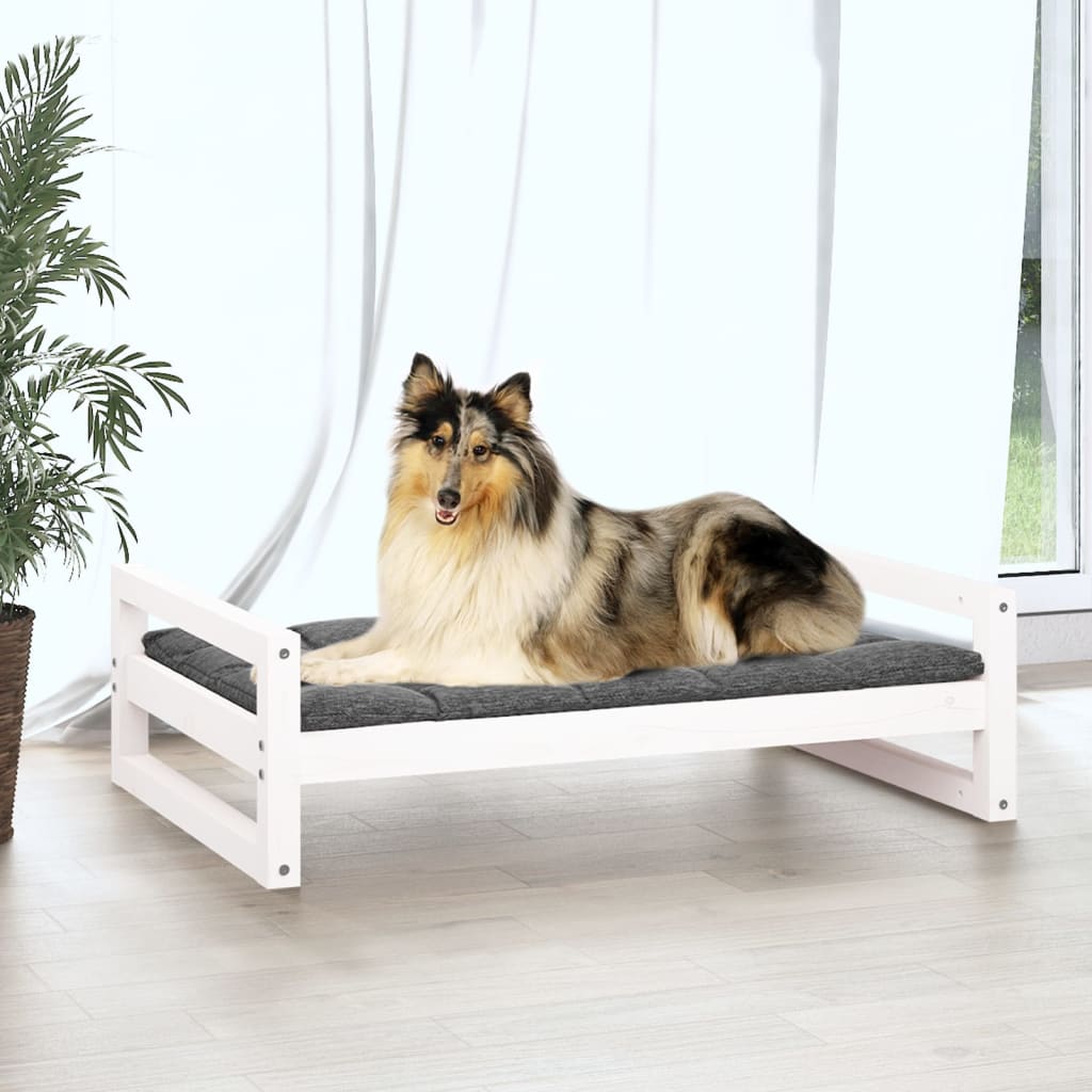 Vidaxl hundekurv 95,5x65,5x28 cm Solid furuhvit hvit