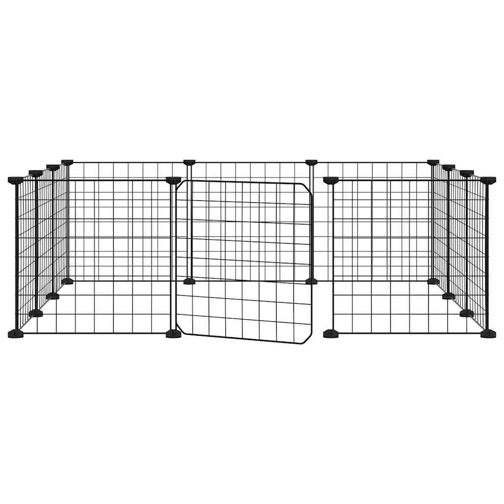 Vidaxl PETS Gabbia con porta 12 pannelli 35x35 cm Black