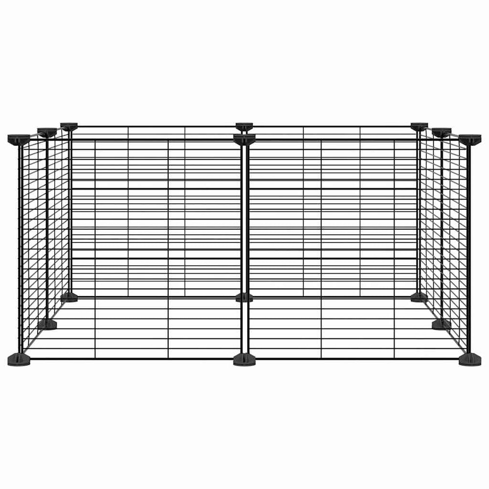 Vidaxl -Haustiere Käfig mit 8 Panels 35x35 cm Stahlschwarz