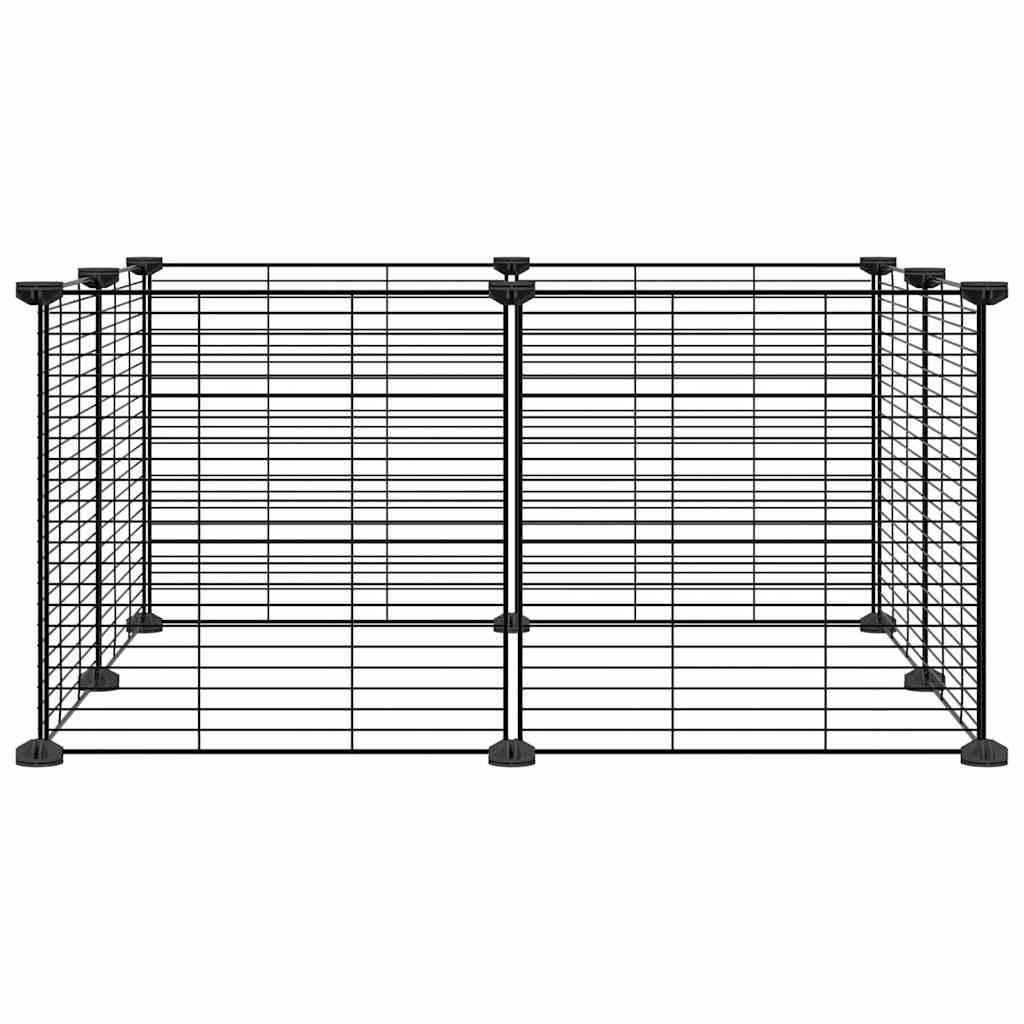 Vidaxl -Haustiere Käfig mit 8 Panels 35x35 cm Stahlschwarz