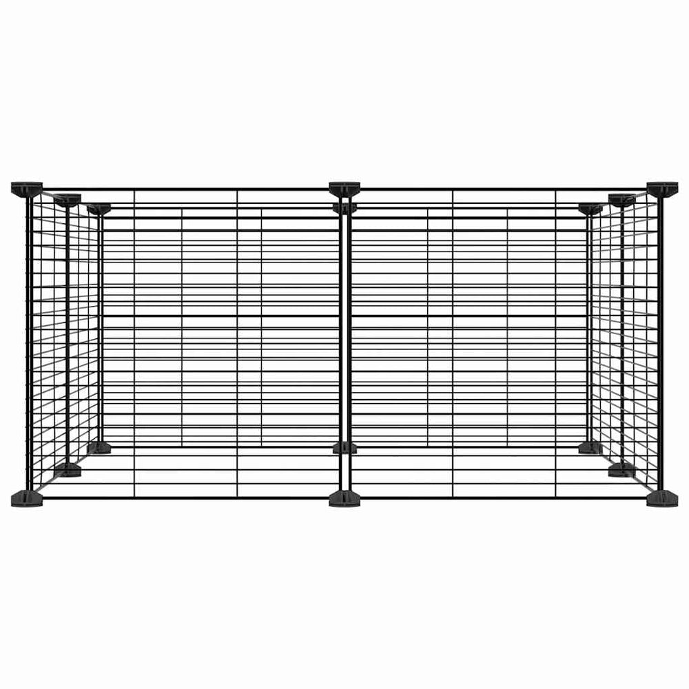Vidaxl -Haustiere Käfig mit 8 Panels 35x35 cm Stahlschwarz