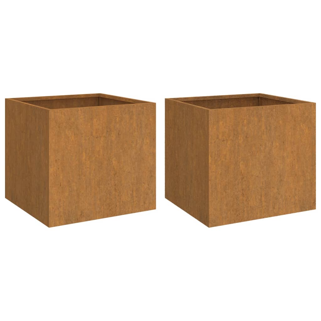Vidaxl planters 2 pcs 32x30x29 cm corten steel