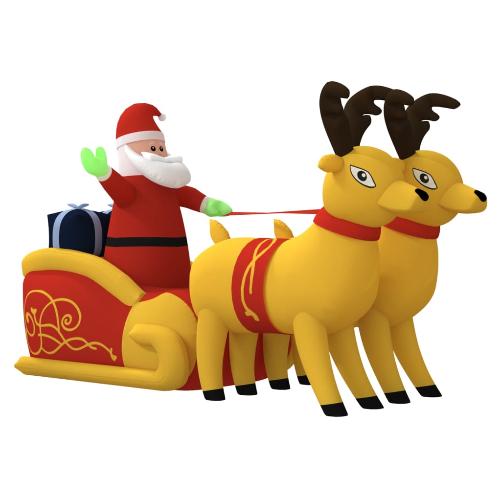 Vidaxl Christmas decoration Santa Claus and reindeer inflatable LED 130 cm