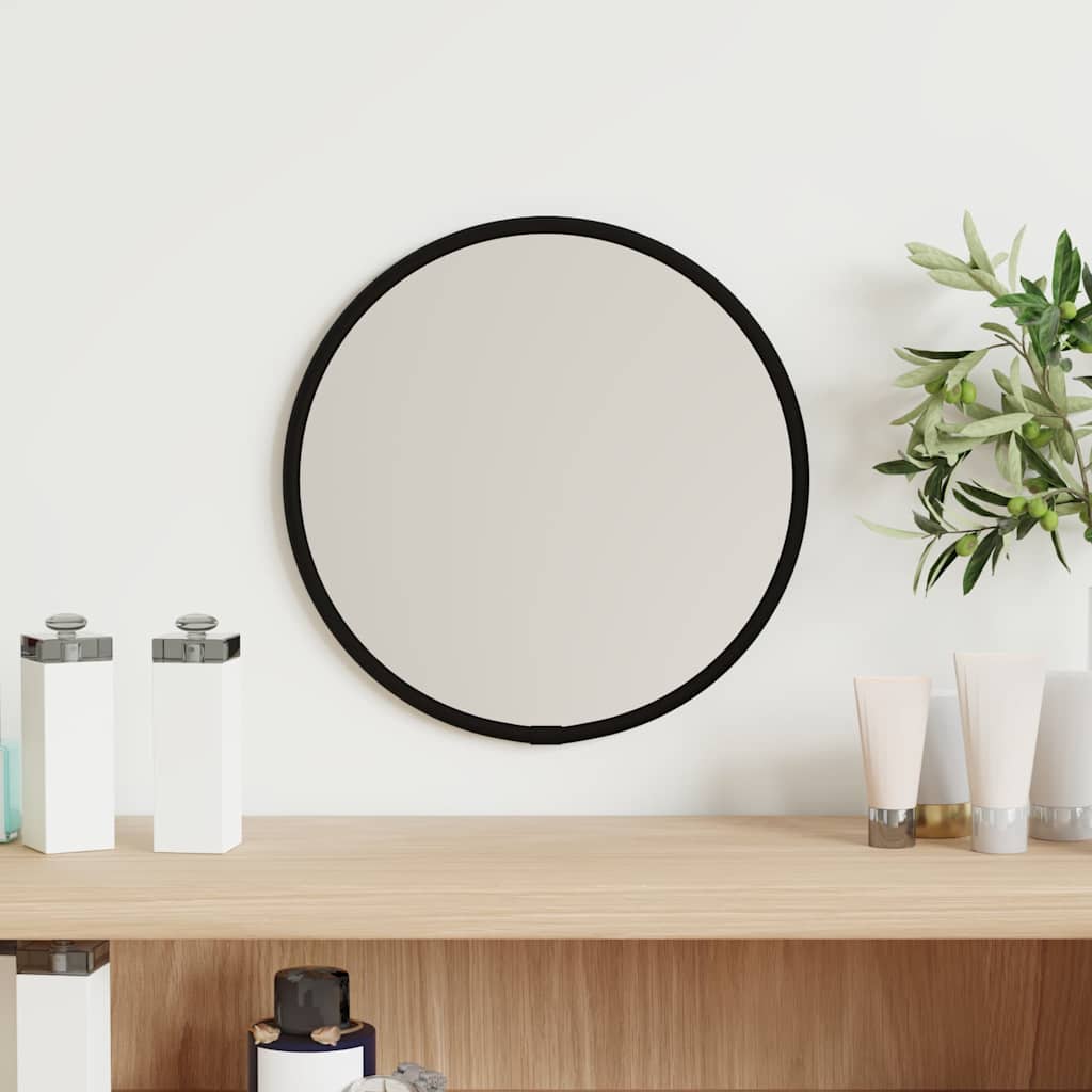 Vidaxl wall mirror round ø20 cm black