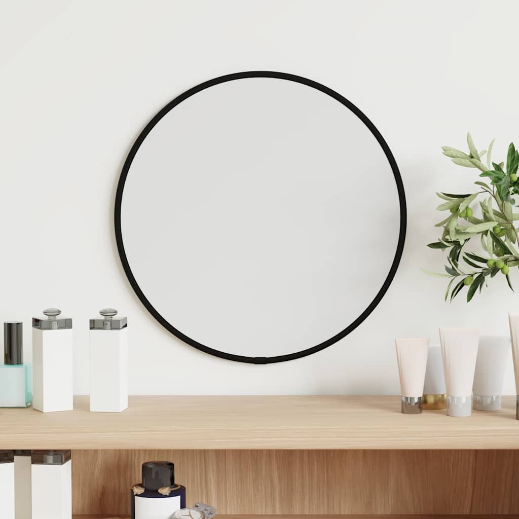 Vidaxl wall mirror round ø30 cm black