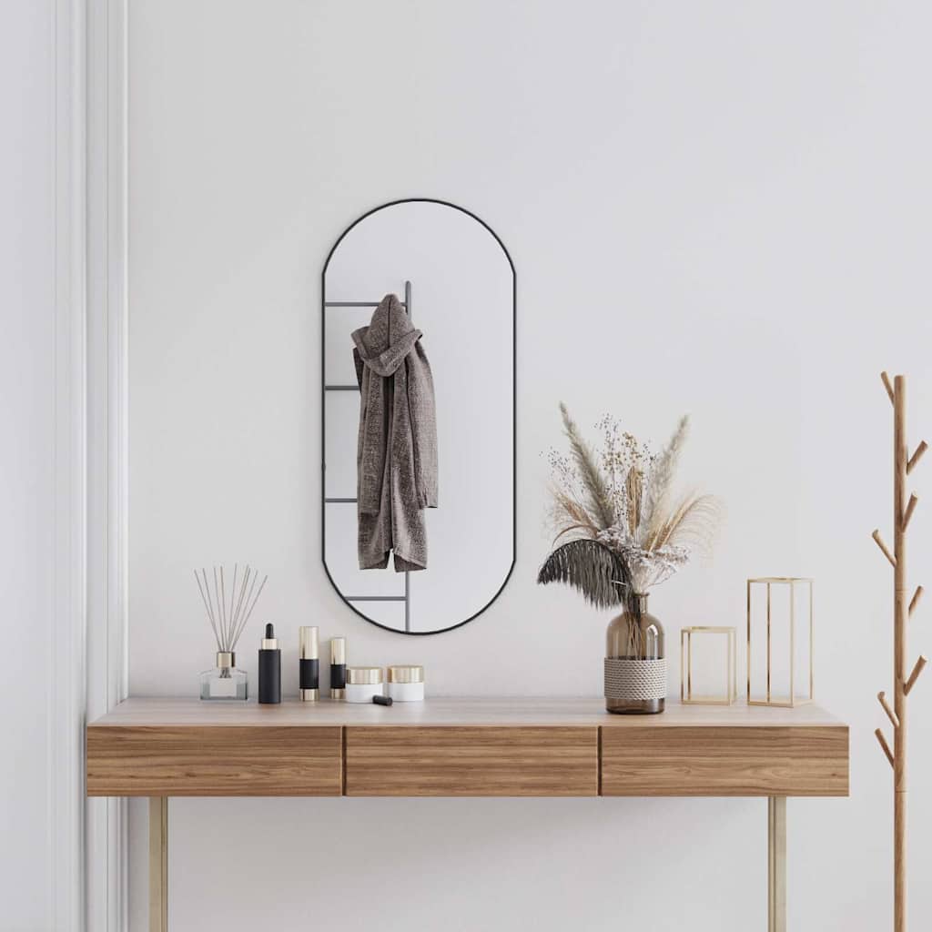Vidaxl wall mirror 90x40 cm oval black