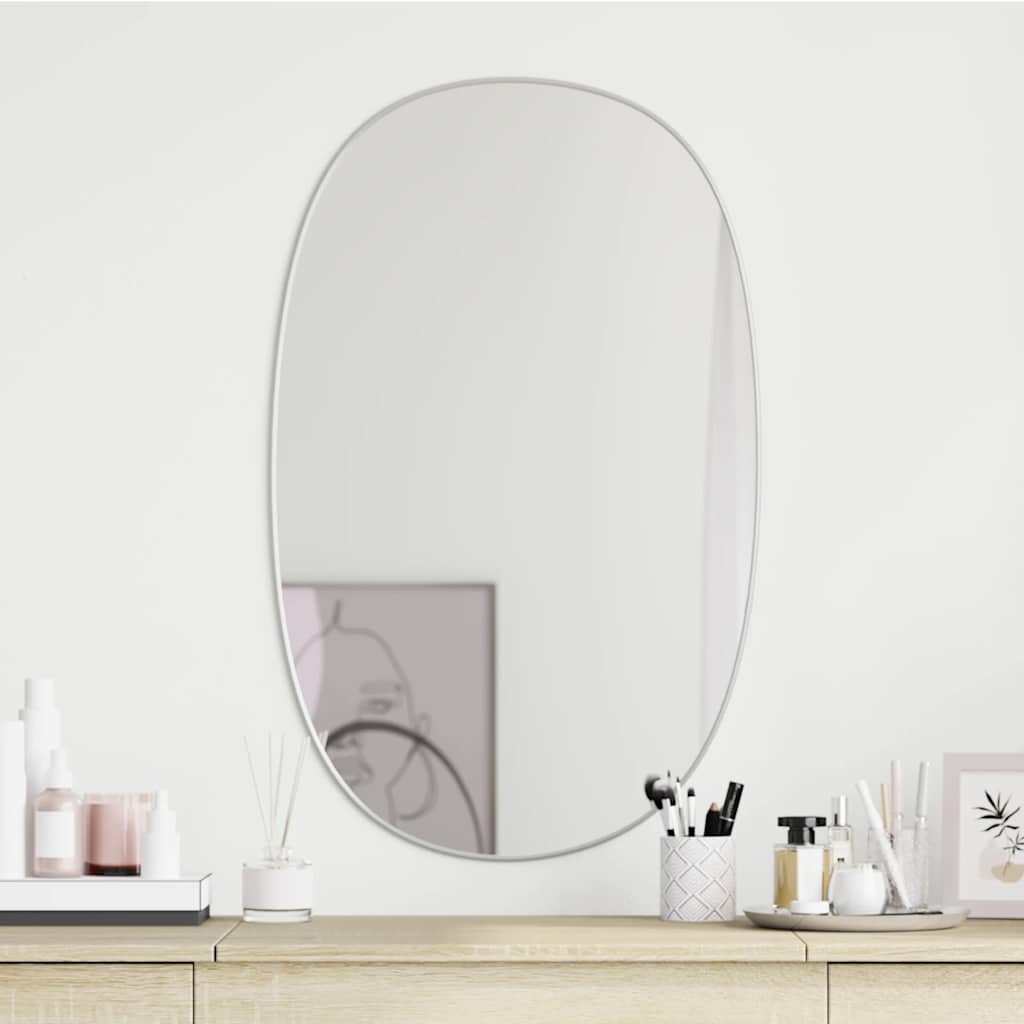 Miroir mural vidaxl 70x45 cm de couleur argentée