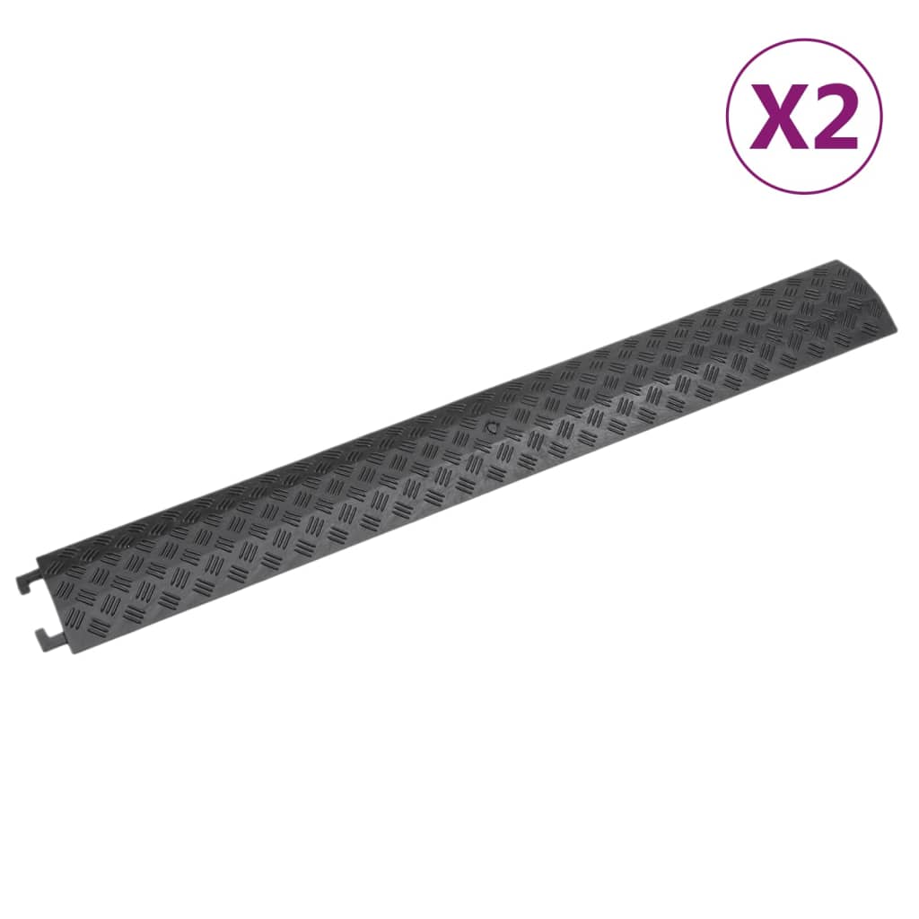 VIDAXL -Kabelschutz Schwellenwert 2 PCs 98,5 cm Schwarz