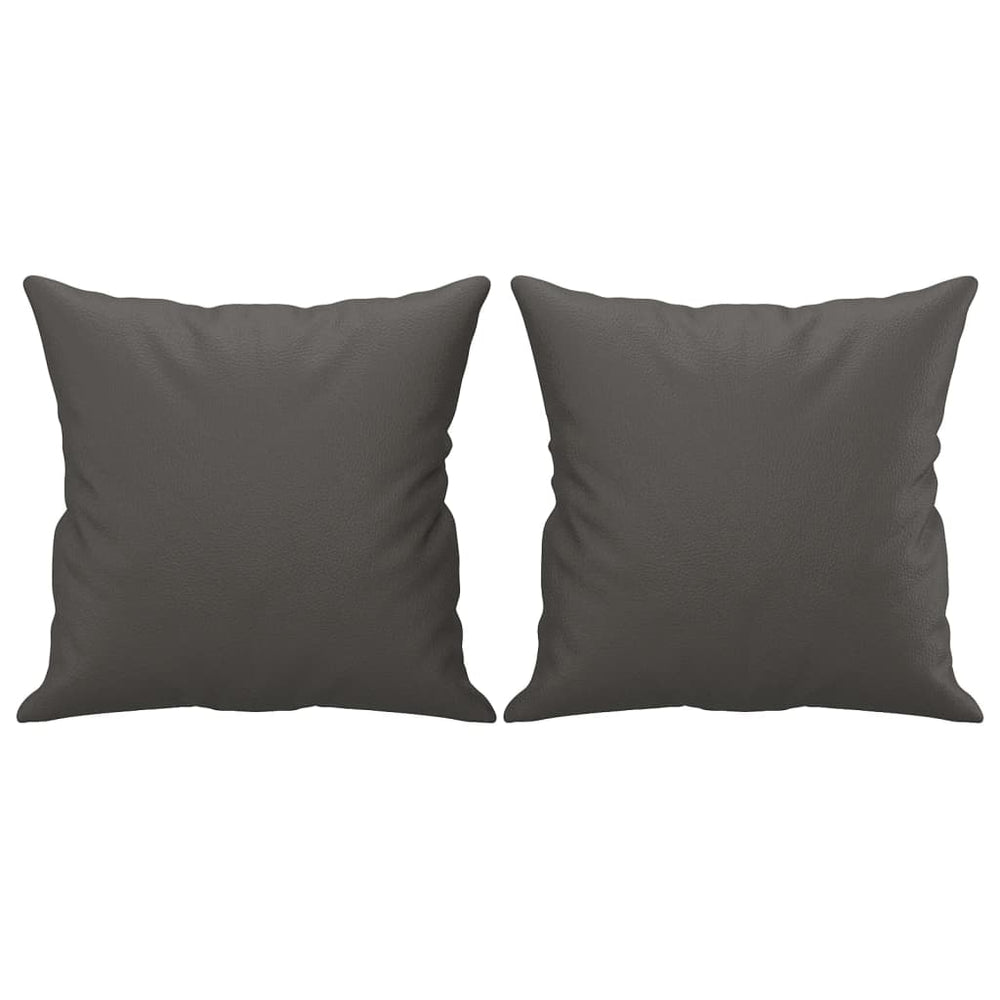 Vidaxl decorative cushions 2 pcs 40x40 cm faux leather grey