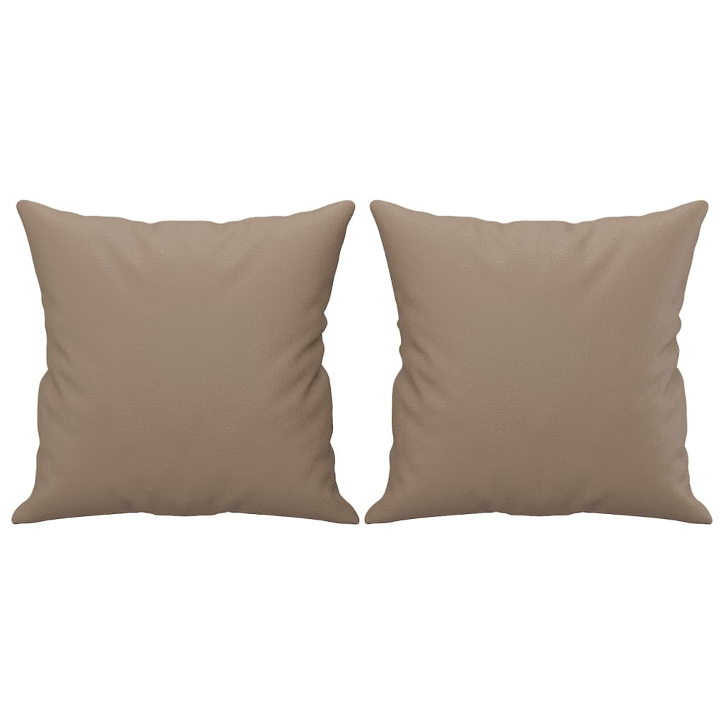 Vidaxl decorative cushions 2 pcs 40x40 cm faux leather cappuccino