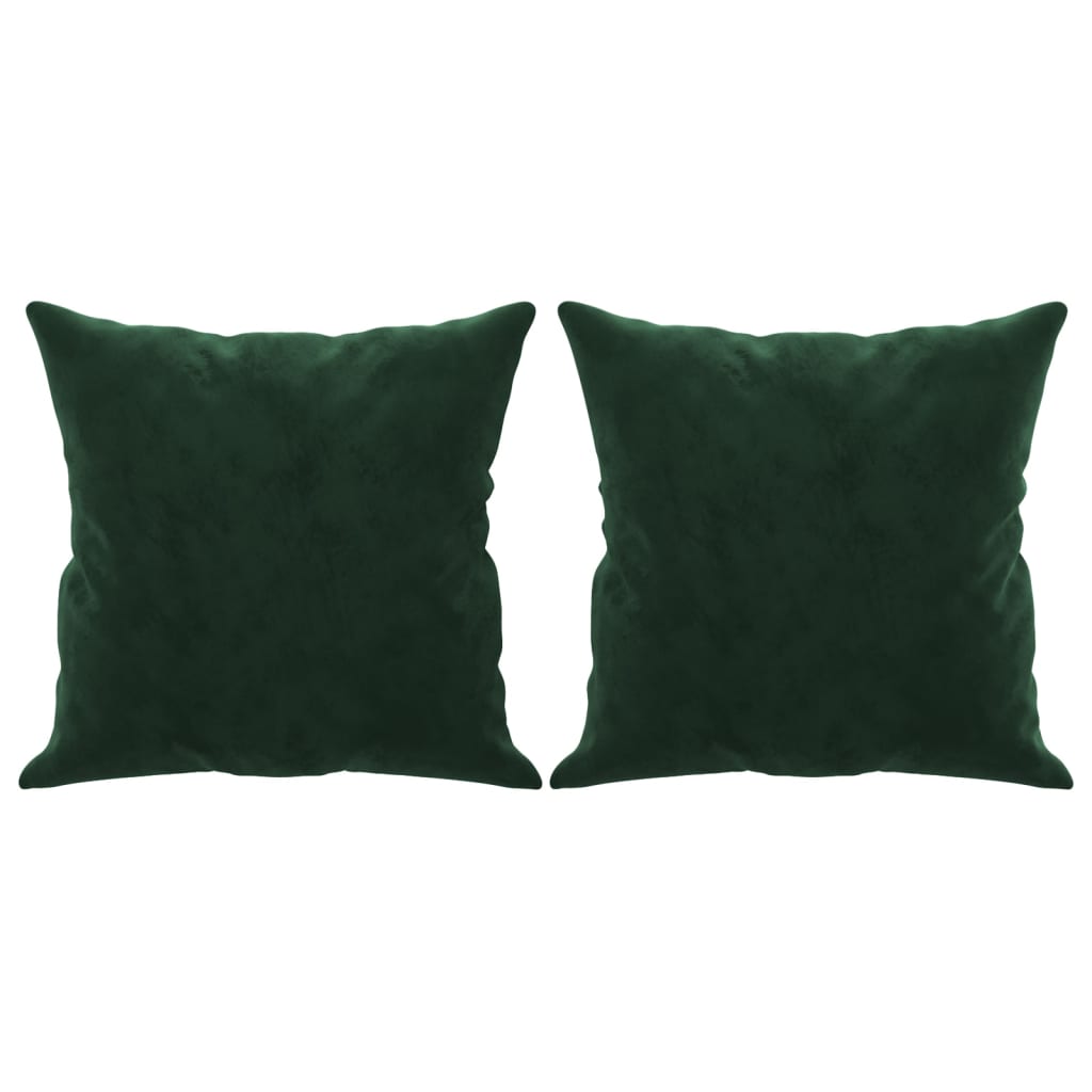 Vidaxl decorative cushions 2 pcs 40x40 cm velvet dark green