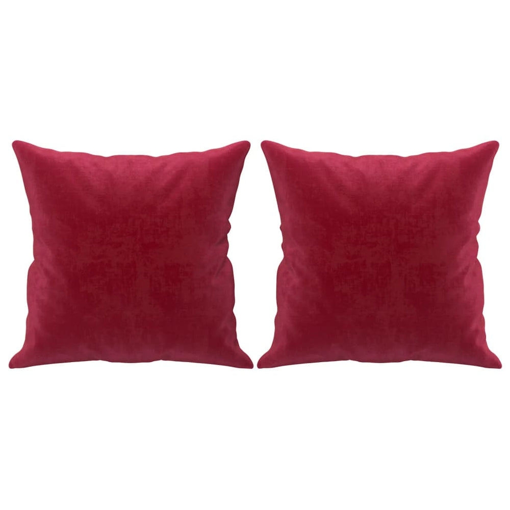 Vidaxl sierkussens 2 st 40x40 cm fluweel wijnrood