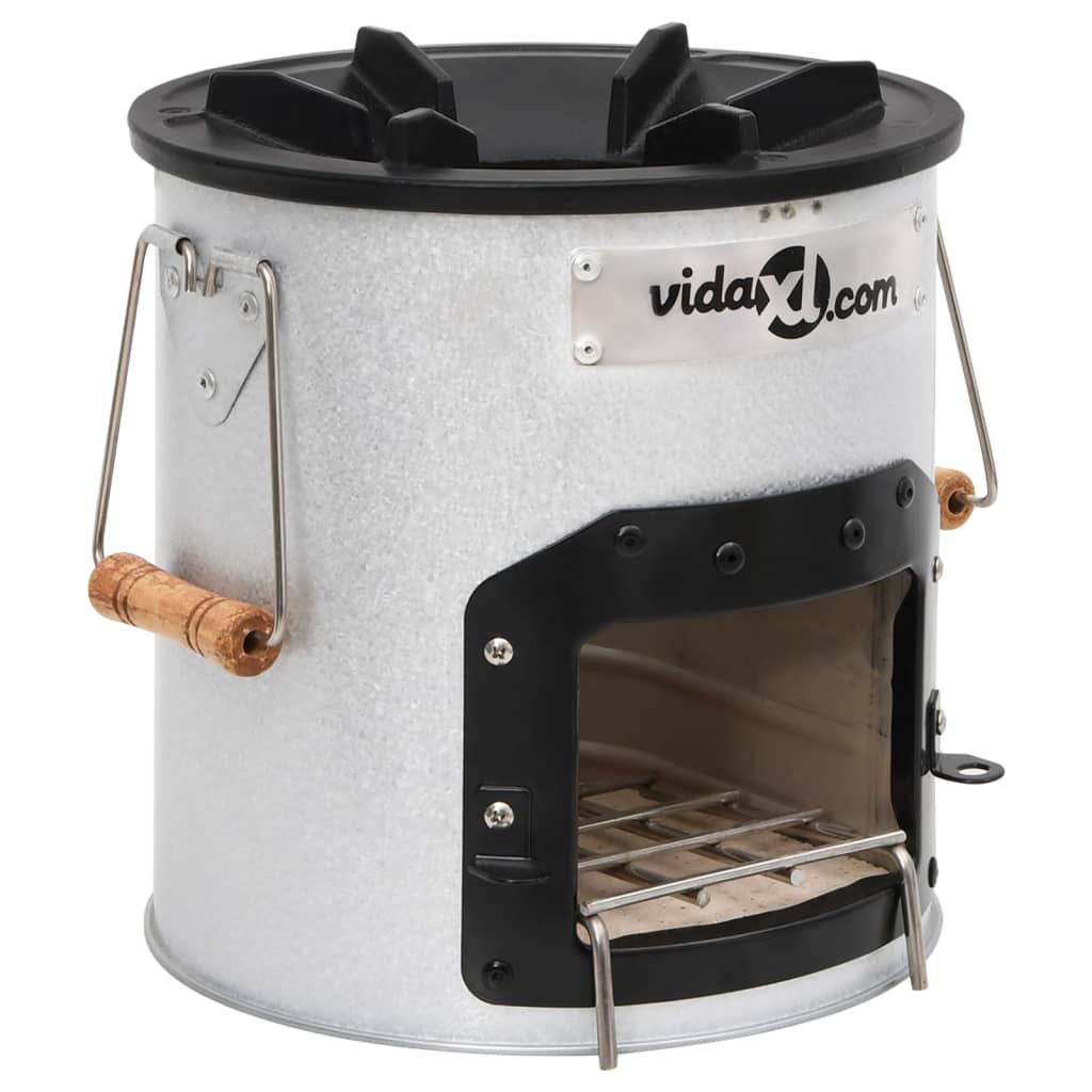 Vidaxl camping wood stove 45x25x26 cm steel silver-colored