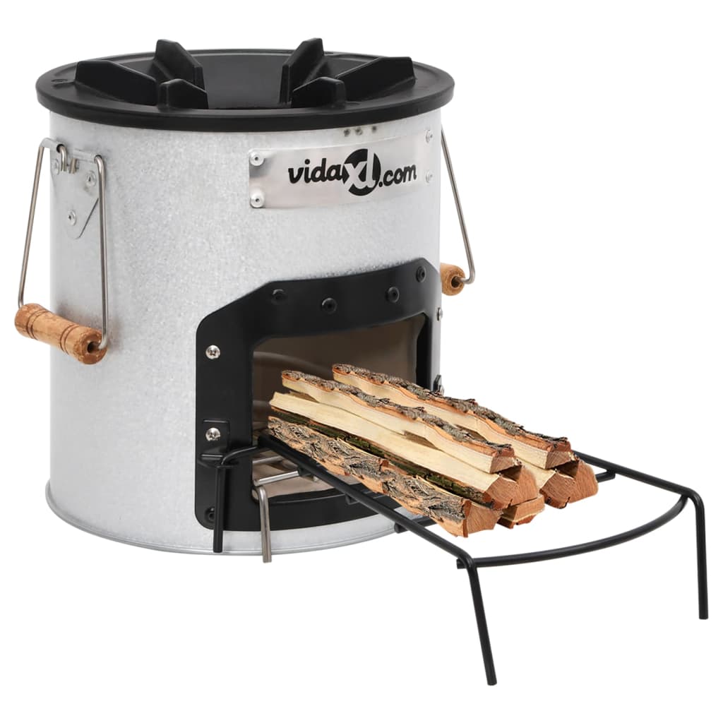 Vidaxl camping wood stove 45x25x26 cm steel silver-colored
