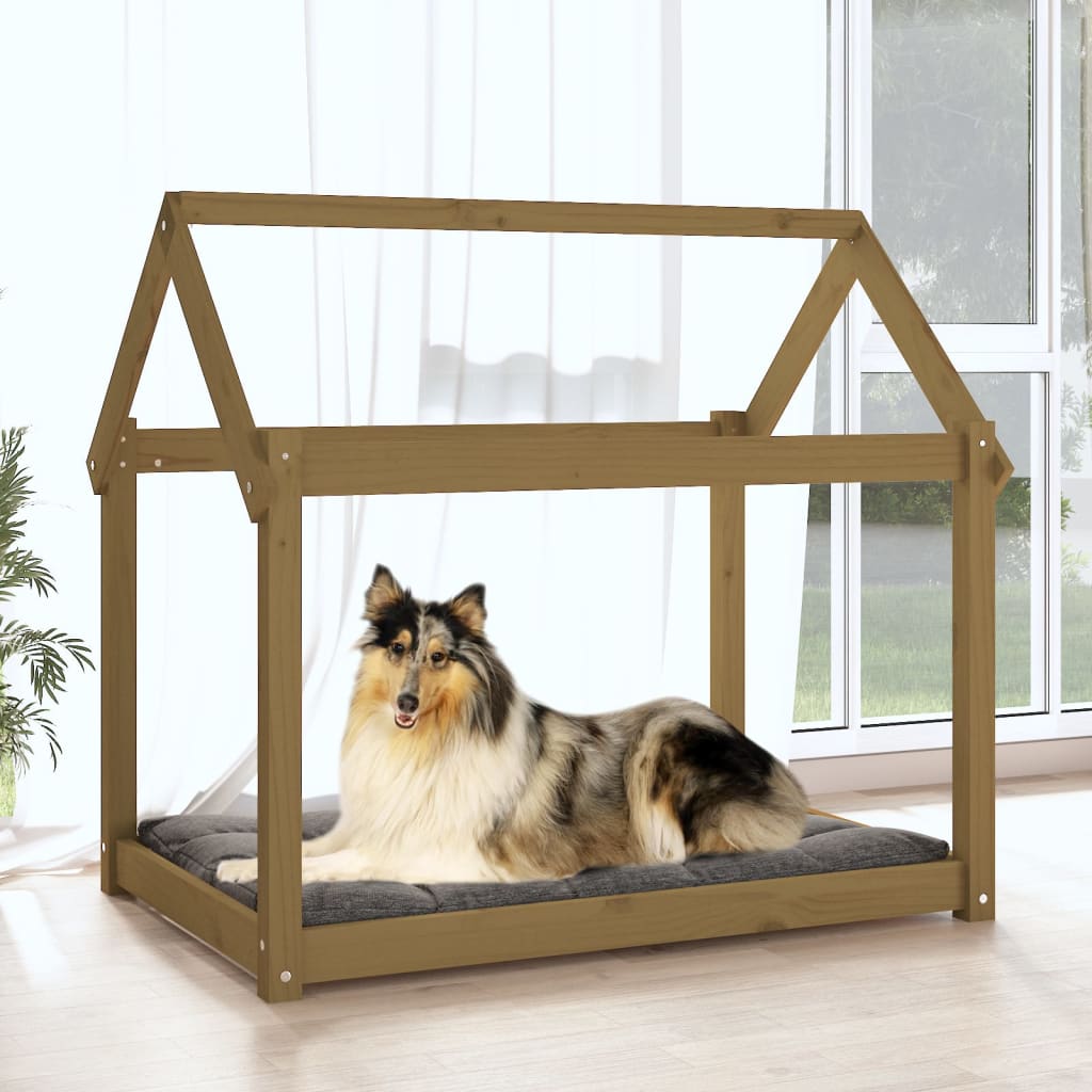 Vidaxl Dog Basket 101x70x90 cm Miele di pino solido