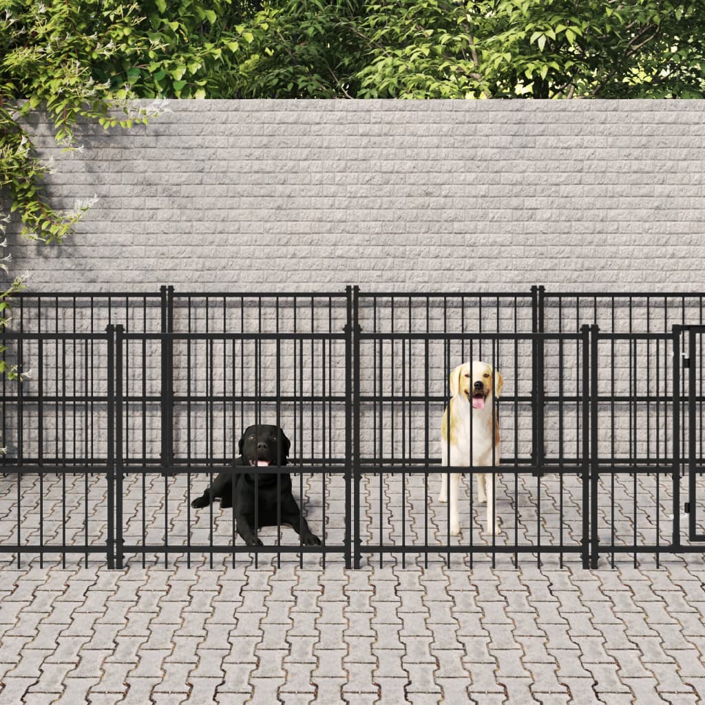 Vidaxl Dog Kennel til udvendig 18,77 m² stål
