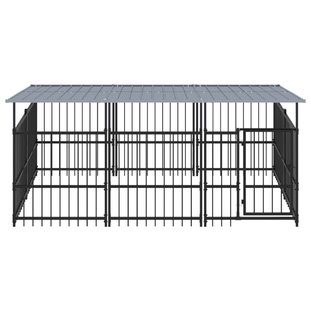 Vidaxl Dog Kennel med tag 5,63 m² stål