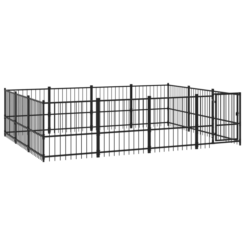 Vidaxl Dog Kennel pour l'extérieur de 11,58 m² en acier