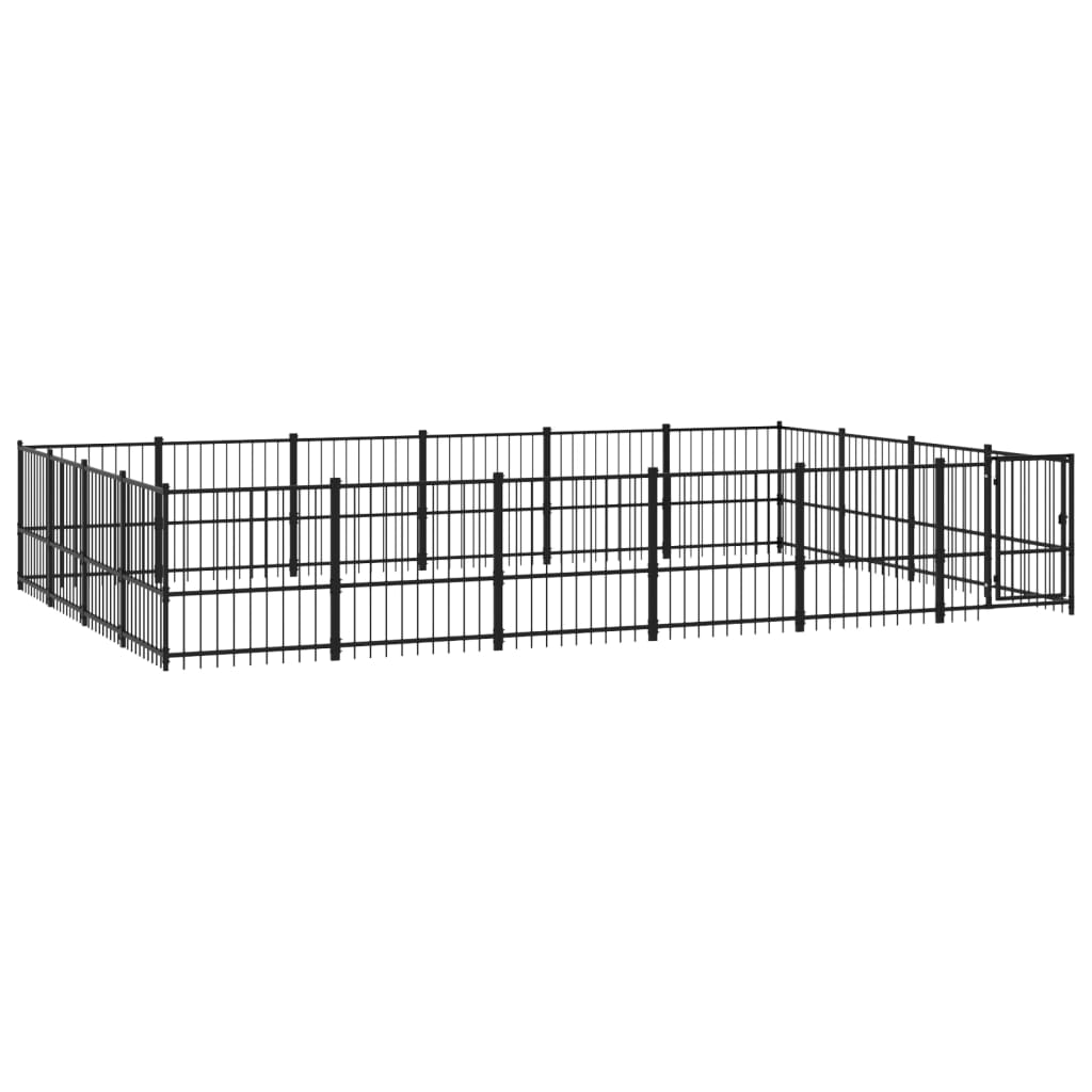 VidaXL dog kennel for outside 22.58 m² steel